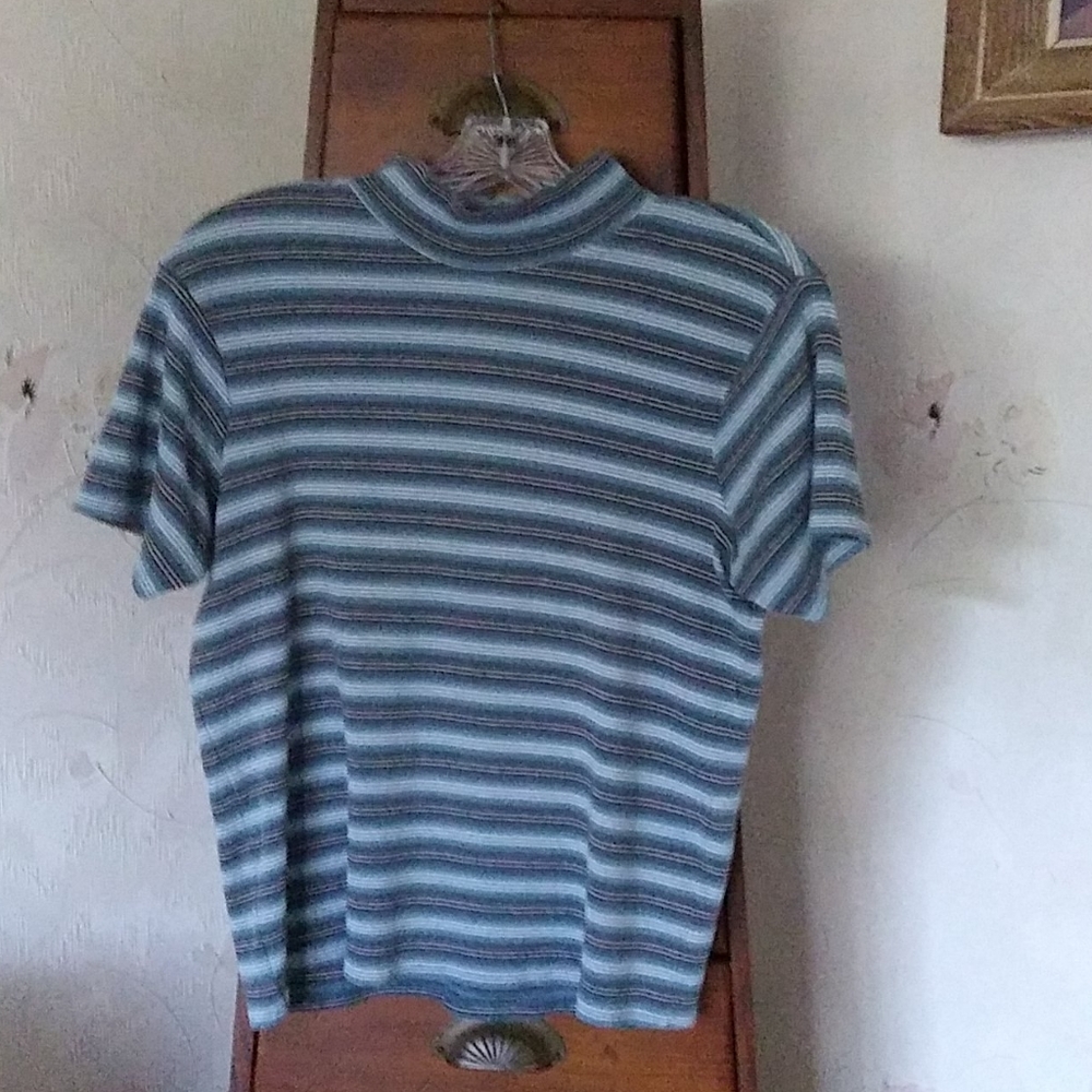 Liz Claiborne Villager Striped MocK Turtleneck
